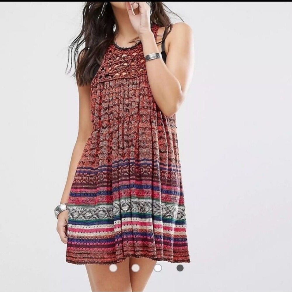 Free People Tribal Navajo Knit Mini Dress
